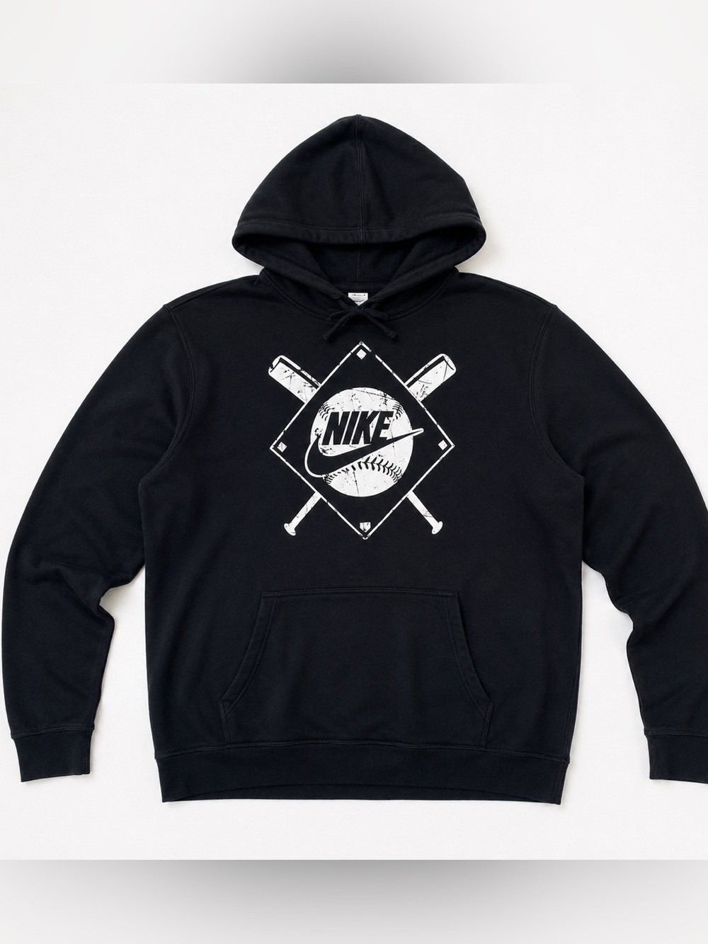 NIKE Mens Large Sportswear Club Fleece Baseball Graphic Pullover Hoodie